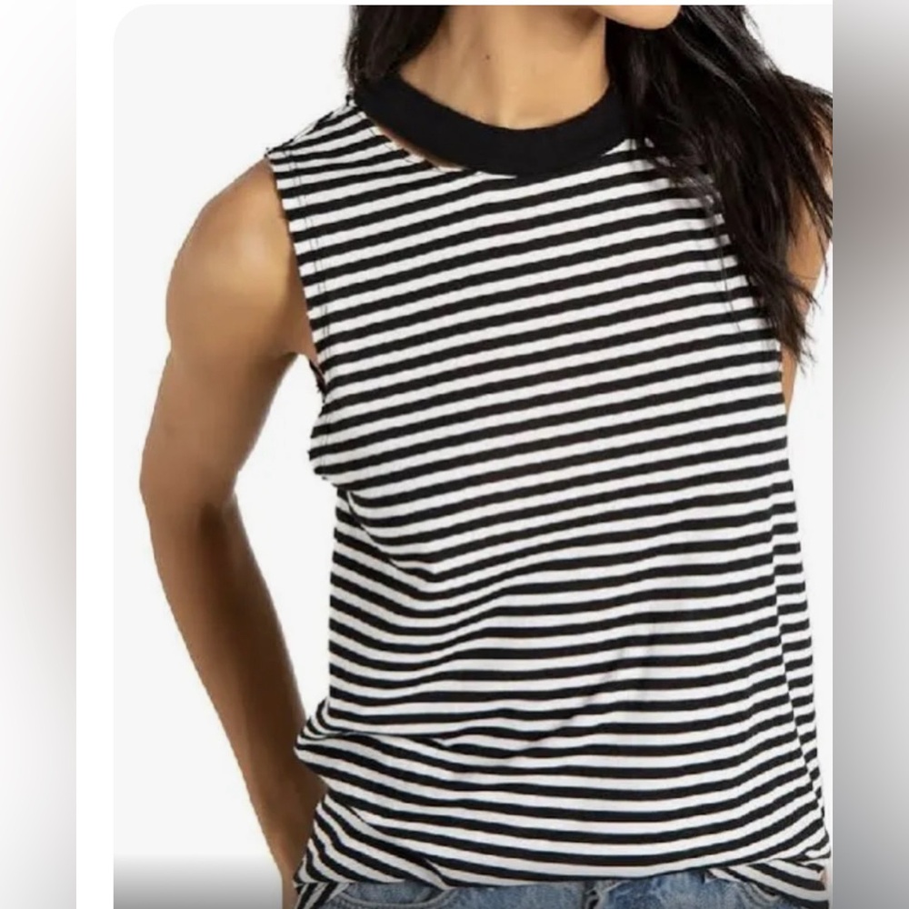 :philanthropy Women’s Hollywood Stripe Distressed Tank Tank Top